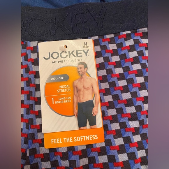 JOCKEY 2 PAIR LONG LEG BOXER BRIEFS ACTIVE ULTRA SOFT MODAL STRETCH MEDIUM 32-34 - Picture 2 of 5